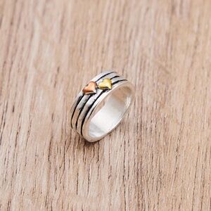 Boho heart ring #2348